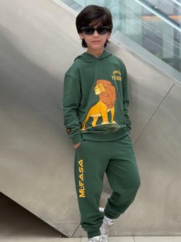 Napchief - Green Graphic Hoodie and Joggers (Set of 2)