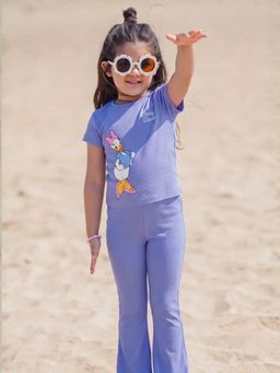 Napchief - Girls Blue Daisy Duck Character T-shirt with Pant