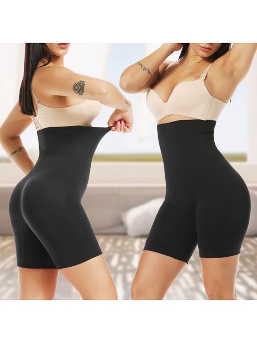 BRACHY Women High Waisted Shorts Shapewear Tummy Control Thigh Slimming Technology Black