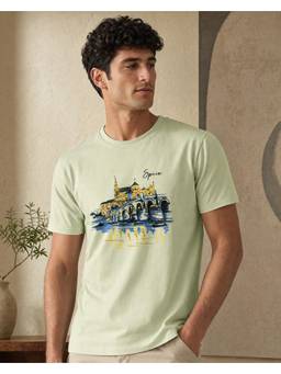 Nobero - Mens Green Premium Printed T-Shirt