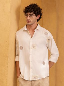 CAHOOT - Mens All Over Embroidered Regular Fit Shirt