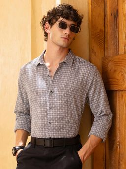 CAHOOT - Mens Double Cloth Jacquard Regular Fit Shirt