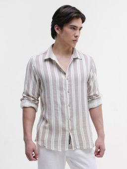 CAHOOT - Mens Yarn Dyed Stripes Double Cloth Regular Fit Shirt