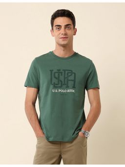 U.S. POLO ASSN. - Green Pure Cotton Slim Fit T-Shirt