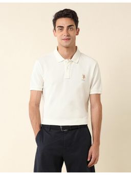 U.S. POLO ASSN. - Off White Slim Fit Pure Cotton Polo T-Shirt
