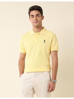 U.S. POLO ASSN. - Yellow Slim Fit Pure Cotton Polo T-Shirt