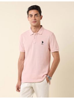 U.S. POLO ASSN. - Pink Slim Fit Pure Cotton Polo T-Shirt