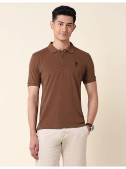 U.S. POLO ASSN. - Brown Slim Fit Pure Cotton Polo T-Shirt