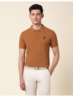 U.S. POLO ASSN. - Brown Slim Fit Pure Cotton Polo T-Shirt