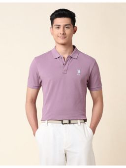 U.S. POLO ASSN. - Lavender Slim Fit Pure Cotton Polo T-Shirt