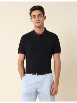 U.S. POLO ASSN. - Navy Blue Slim Fit Pure Cotton Polo T-Shirt