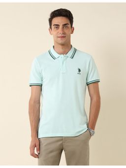 U.S. POLO ASSN. - Green Pure Cotton Slim Fit Polo T-Shirt