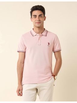 U.S. POLO ASSN. - Pink Pure Cotton Slim Fit Polo T-Shirt