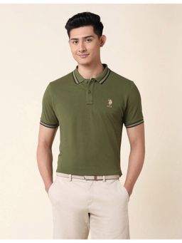 U.S. POLO ASSN. - Green Slim Fit Pure Cotton Polo T-Shirt