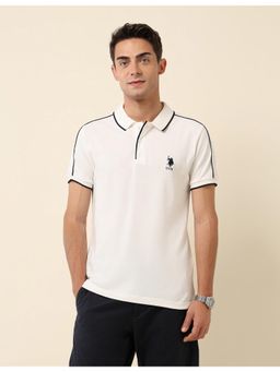U.S. POLO ASSN. - White Slim Fit Solid Polo T-Shirt