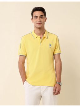 U.S. POLO ASSN. - Yellow Slim Fit Solid Polo T-Shirt