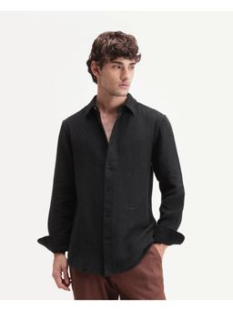 Rare Rabbit - Textured Navy Blue Mens Shirt