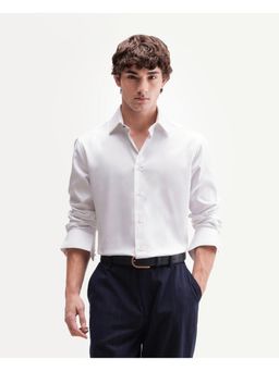 Rare Rabbit - Solid Primary White Mens Shirt