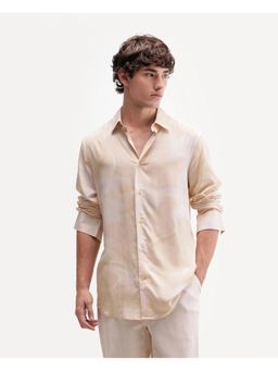 Rare Rabbit - Abstract Light Yellow Mens Shirt