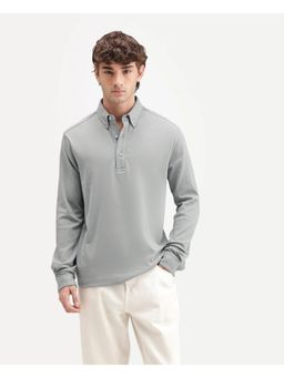 Rare Rabbit - Solid Dusky Grey Mens Polo T-Shirt