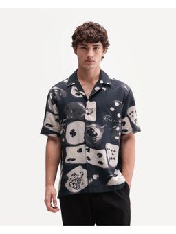 Rare Rabbit - Abstract Black Mens Shirt