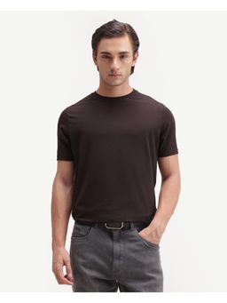 Rare Rabbit - Solid Dark Brown Mens T-Shirt
