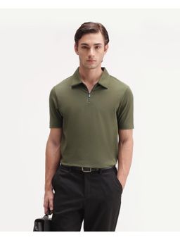 Rare Rabbit - Solid Dark Olive Mens Polo T-Shirt