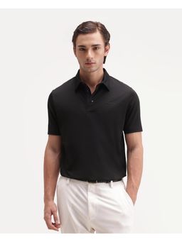 Rare Rabbit - Solid Jet Black Mens Polo T-Shirt