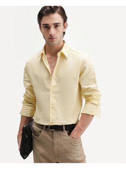 Rare Rabbit - Solid Light Yellow Mens Shirt