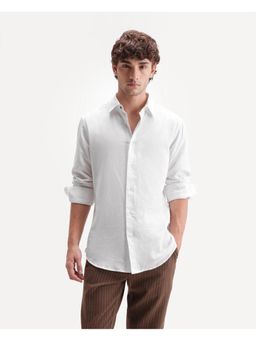 Rare Rabbit - Solid Off White Mens Shirt