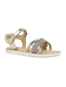 Aria Nica - Girls Metallic Leather Gold Sandals