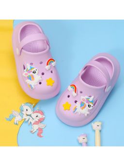 Yellow Bee - Magical Steps Unicorn and Rainbow Clogs for Girls- Purple