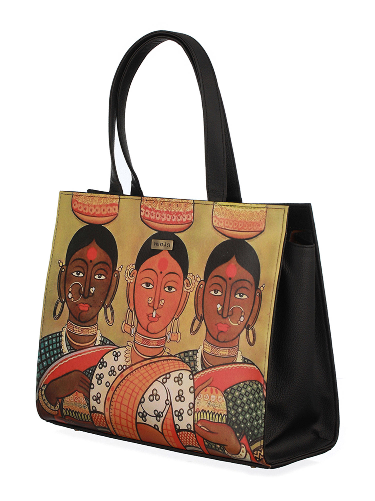 Buy Priyaasi Tribal Tri-Devis Digital Printed Multi- Colored Tote