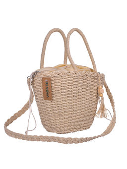 DENOVA - Raffia Handbag with Lining & Tassels