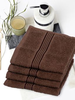 KOPA - Quick Dry 100% Cotton Soft Terry Towel -4Pc Face Towel D'Ross Solid-Brown