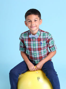 U.S. POLO ASSN. - Checks Multi-Color Full Sleeves Collar Neck Shirt