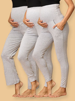 The Mom Store - Combo Of Comfy Maternity Track Pant, Leggings and Joggers (Pack of 3)