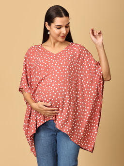 The Mom Store - Mauve Spots Nursing Cover Top