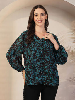 Zelena - Women Pure Polyester Printed Maternity Zipless Feeding Top
