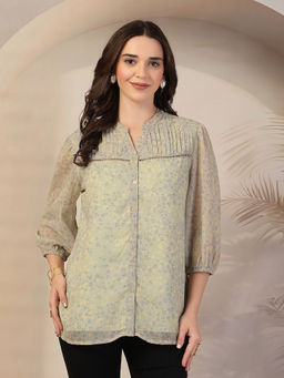 Zelena - Women Pure Polyester Printed Maternity Zipless Feeding Top