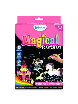 Skillmatics - Scratch Art Book for Kids Unicorns & Princesses Craft DIY Kit for Kids