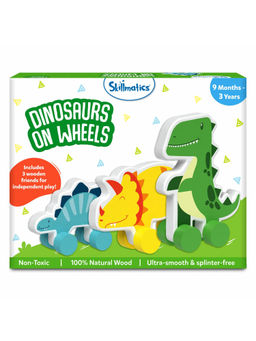 Skillmatics - Wooden Dinosaur Toys on Wheels Imaginative Play for Toddlers