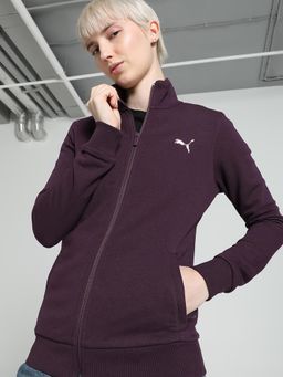 Puma - Zippered Terry Regular Fit Womens Purple Sweat Jacket