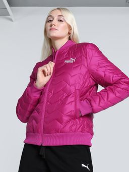 Puma - Solid Womens Pink Puffer Jacket