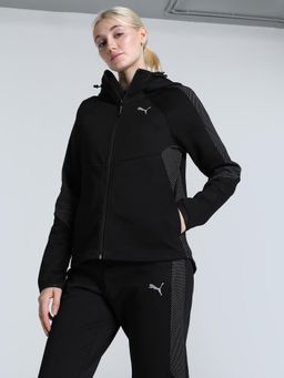 Puma - Evo Stripe Full-Zip Women's Black Hoodie