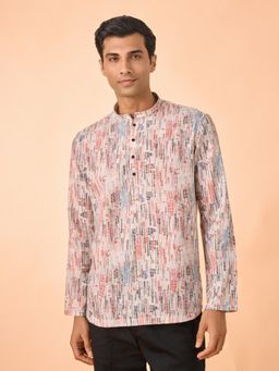 Manyavar - Multi-Color Printed Cotton Blend Kurta