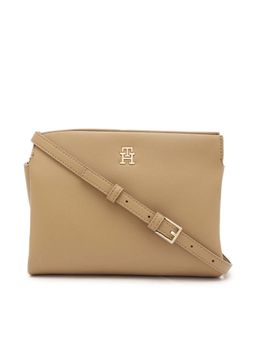 Tommy Hilfiger - Beige Polyester Solid Sling bag with Strap