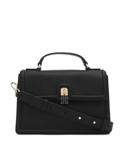 Tommy Hilfiger - Black Polyester Textured Sling bag with Strap