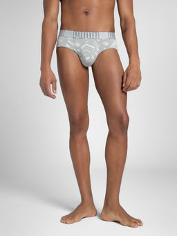 Puma - Bamboo Men Printed Grey Briefs