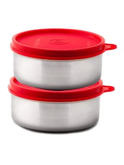 Signoraware - Executive Stainless Steel Storage Container - 350Ml - Red